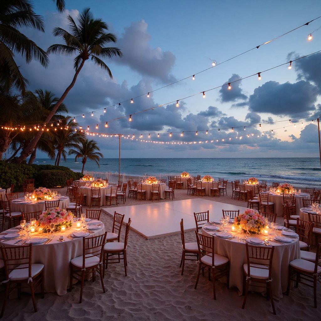 Stunning beach wedding reception