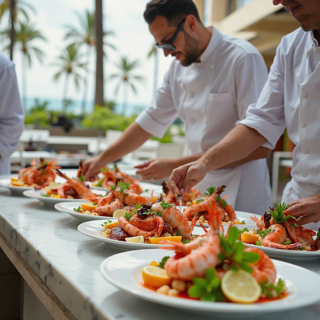 Beach event catering coordination