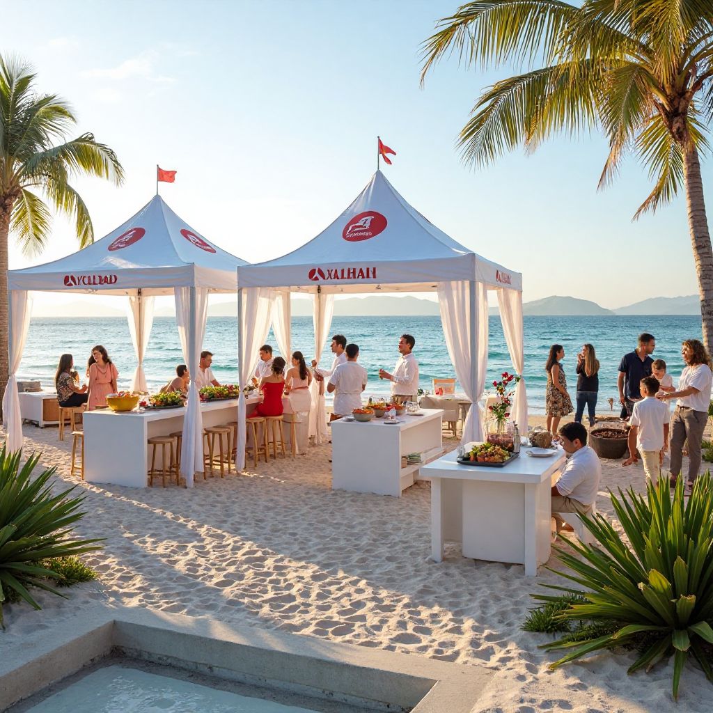 Corporate team building event on the beach