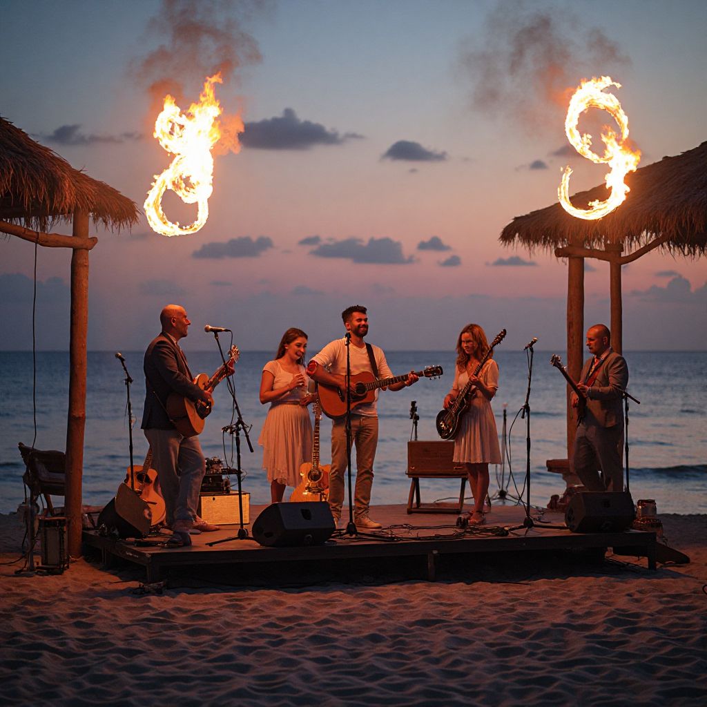 Beach event entertainment coordination