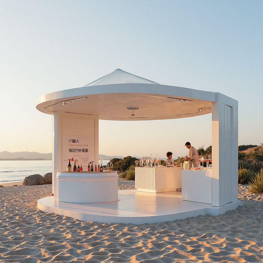 Beachside product launch event