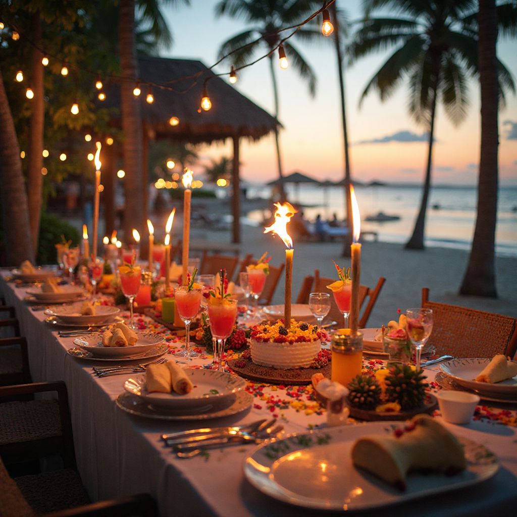 Tropical themed birthday celebration